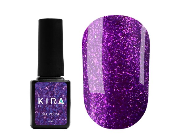 Изображение  Гель-лак Kira Nails 24 Karat №011 (фиолетовый с блестками), 6 мл, Цвет №: 011
