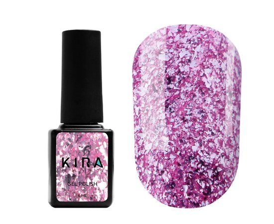 Изображение  Гель-лак Kira Nails Shine Bright №008 (розовый с блестками), 6 мл, Цвет: 008