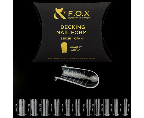 Изображение  Top forms for nail extension FOX, square apex