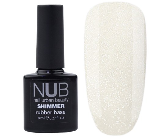 Изображение  Rubber base for gel polish NUB Shimmer Base Coat 8 ml Milk, Volume (ml, g): 8, Color No.: 1