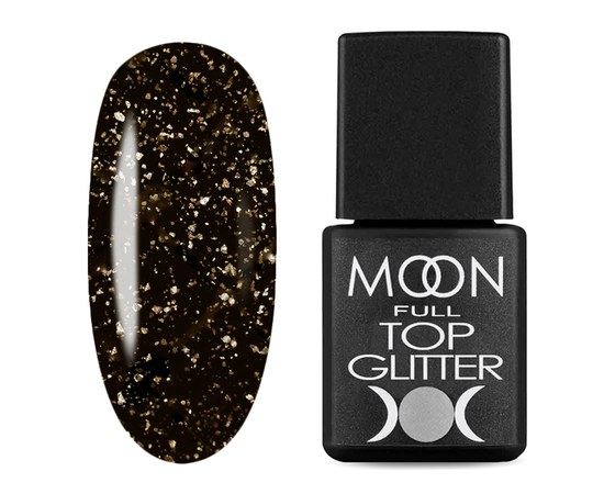 Изображение  Glitter top for gel polish Moon Full Glitter No Wipe Top 8 ml, № 02 Gold, Volume (ml, g): 8, Color No.: 2