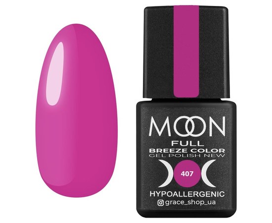 Изображение  Gel polish for nails Moon Full Breeze Color 8 ml, № 407, Volume (ml, g): 8, Color No.: 407