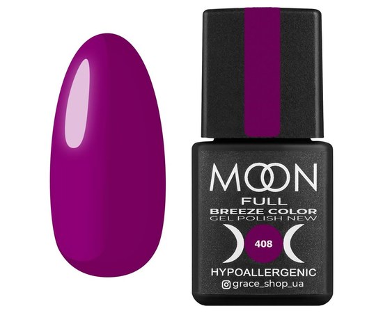 Изображение  Gel polish for nails Moon Full Breeze Color 8 ml, № 408, Volume (ml, g): 8, Color No.: 408