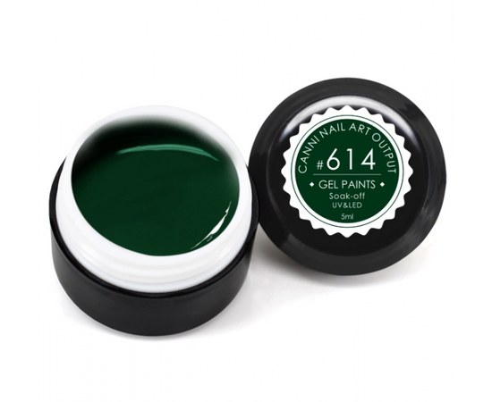 Изображение  Гель-краска CANNI 614 темно-зеленая, 5 мл, Объем (мл, г): 5, Цвет №: 614
