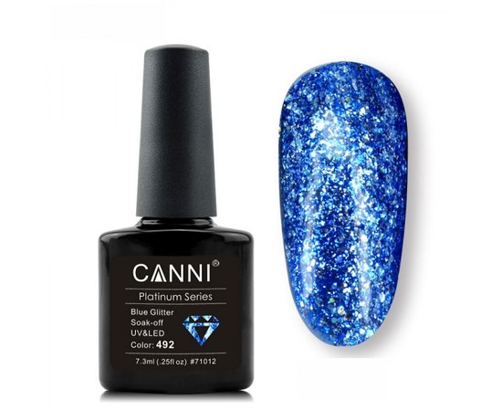 Изображение  Gel polish liquid foil CANNI 492 blue, 7.3 ml, Volume (ml, g): 44992, Color No.: 492