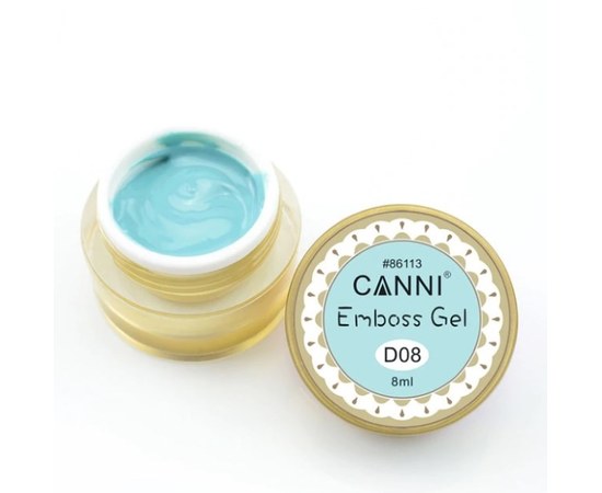 Изображение  Гель-паста №8, бирюзовый | 3D Embossing gel CANNI, 8 мл, Объем (мл, г): 8, Цвет №: 008