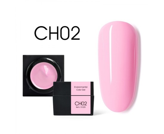 Зображення  Мус-гель кольоровий CANNI CH02 ніжно-рожевий, 5g, Об'єм (мл, г): 5, Цвет №: CH02