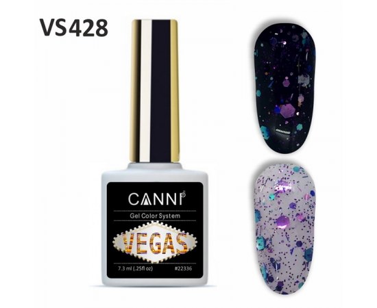 Изображение  Gel polish CANNI VEGAS 428 lilac-emerald, 7.3 ml, Volume (ml, g): 44992, Color No.: 428