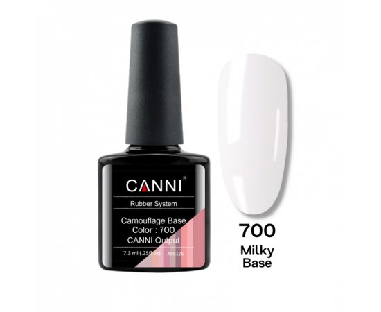 Изображение  Камуфлирующее базовое покрытие CANNI №700 milky base, 7,3 мл, Цвет №: 700