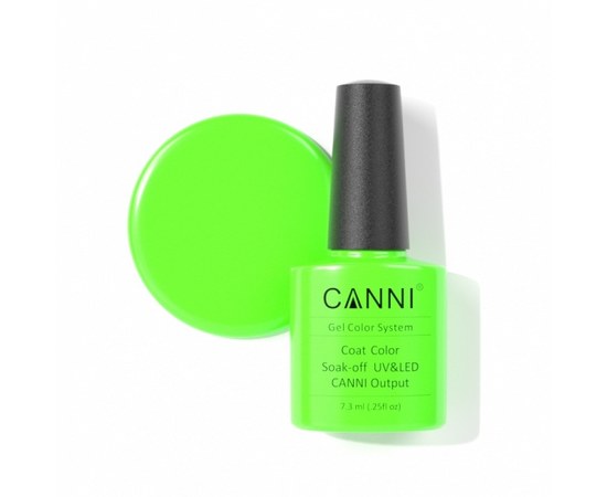 Изображение  Gel polish CANNI 003 neon light green, 7.3 ml, Volume (ml, g): 44992, Color No.: 3