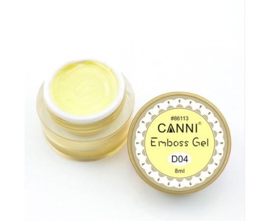 Зображення  Гель-паста №4 жовтий | 3D Embossing gel CANNI, 8 мл, Об'єм (мл, г): 8, Цвет №: 004