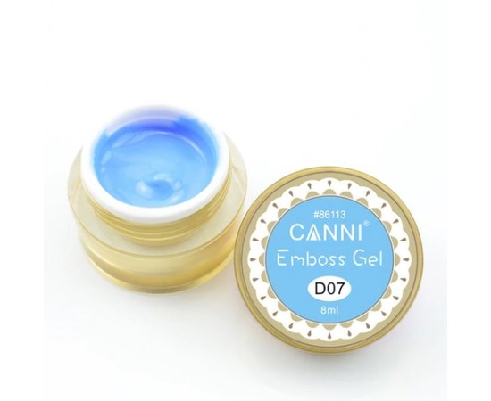 Зображення  Гель-паста №7, блакитний | 3D Embossing gel CANNI, 8 мл, Об'єм (мл, г): 8, Цвет №: 007