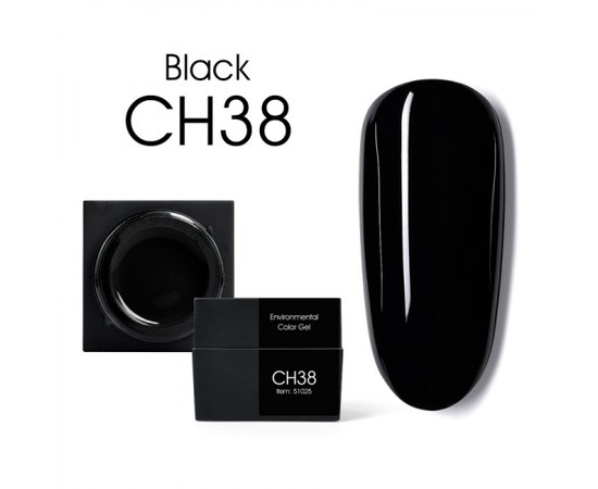 Зображення  Мус-гель кольоровий CANNI CH38 чорний, 5g, Об'єм (мл, г): 5, Цвет №: CH38