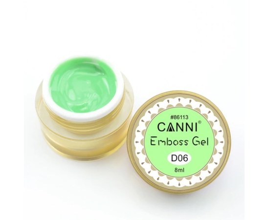Изображение  Гель-паста №6, салатовый | 3D Embossing gel CANNI, 8 мл, Объем (мл, г): 8, Цвет №: 006