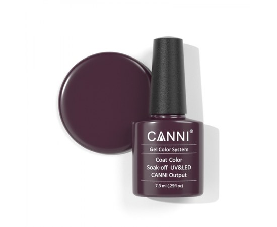 Изображение  Gel polish CANNI 124 dark brown, 7.3 ml, Volume (ml, g): 44992, Color No.: 124