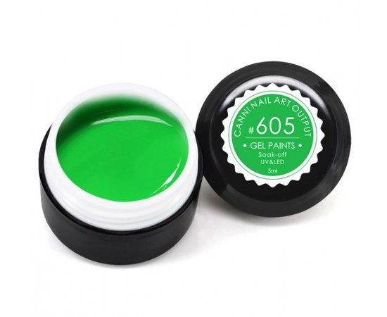 Зображення  Гель-фарба CANNI 605 зелена неонова, 5 мл, Об'єм (мл, г): 5, Цвет №: 605