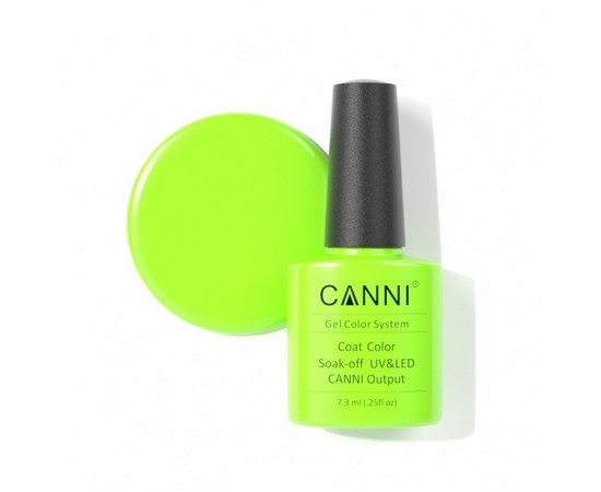 Изображение  Gel polish CANNI 002 lime, neon, 7.3 ml, Volume (ml, g): 44992, Color No.: 2