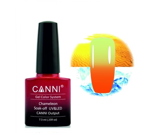 Изображение  Thermo gel polish CANNI 334 orange - yellow lemon, 7.3 ml, Color No.: 334