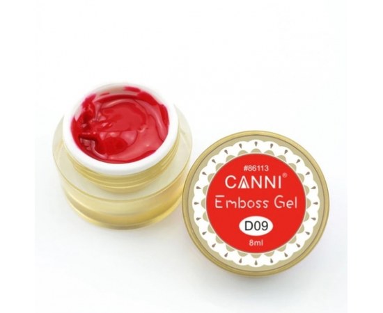 Изображение  Gel-paste No. 9, red | 3D Embossing gel CANNI, 8 ml, Volume (ml, g): 8, Color No.: 9