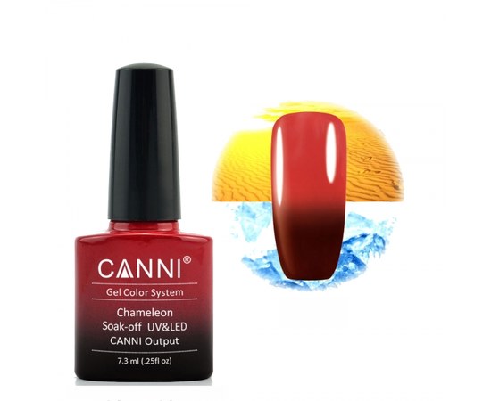 Изображение  Thermo gel polish CANNI 338 burgundy - red, 7.3 ml, Color No.: 338