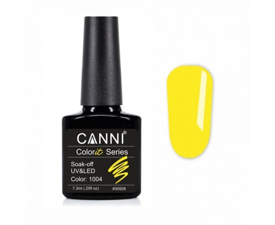 Зображення  Гель-лак CANNI Colorit 1004 жовтий неоновий, 7,3 мл, Цвет №: 1004