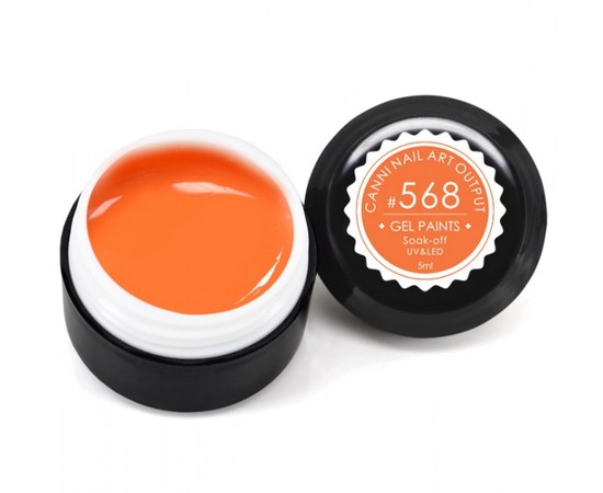 Изображение  Gel paint CANNI 568 bright orange, 5 ml, Volume (ml, g): 5, Color No.: 568