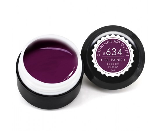 Зображення  Гель-фарба CANNI 634 темно-пурпурна, 5 мл, Об'єм (мл, г): 5, Цвет №: 634