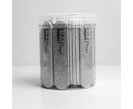 Зображення 6 Kira Nails Набір срібних пилочок 9х2 см, 120 гріт, 50 шт
