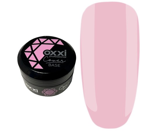 Изображение  Camouflage base for gel polish OXXI Cover Base 30 ml № 13 light pink, Volume (ml, g): 30, Color No.: 13