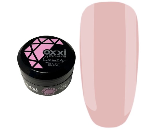 Изображение  Camouflage base for gel polish OXXI Cover Base 30 ml № 24 light peach-pink, Volume (ml, g): 30, Color No.: 24