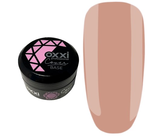 Изображение  Camouflage base for gel polish OXXI Cover Base 30 ml № 27 beige-pink nude, Volume (ml, g): 30, Color No.: 27