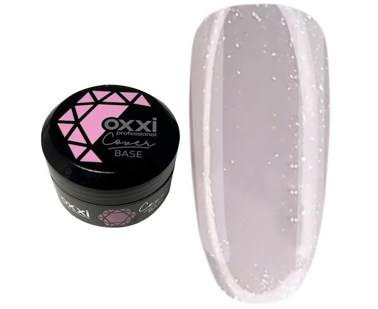 Изображение  Camouflage base for gel polish OXXI Cover Base 30 ml № 37 milky with microshine, Volume (ml, g): 30, Color No.: 37