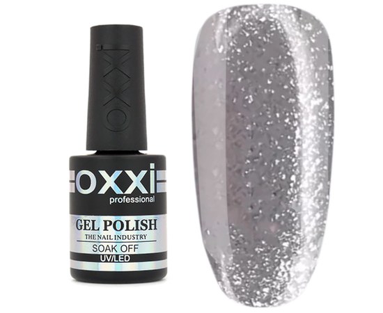 Изображение  Camouflage base for gel polish OXXI Cover Base 10 ml № 40 silver with microshine, Volume (ml, g): 10, Color No.: 40