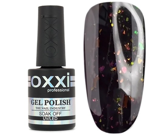 Изображение  Camouflage base for gel polish OXXI Sharm Base No. 6, black with shimmer, 15 ml, Volume (ml, g): 15, Color No.: 6