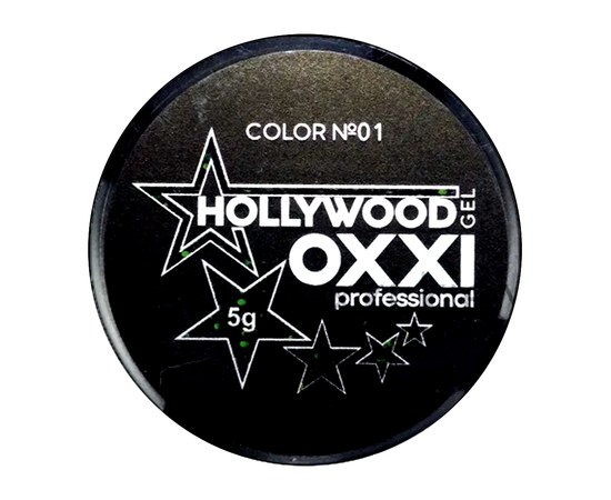 Зображення  Глітерний гель OXXI Hollywood з голографічним ефектом 5 г, № 1 чорний, Цвет №: 001