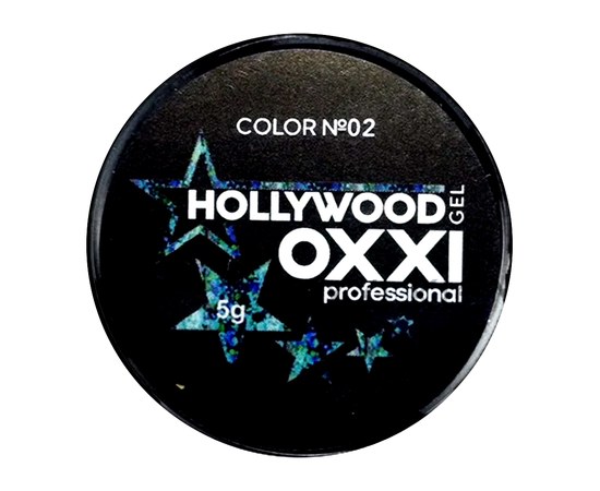 Изображение  Глитерный гель OXXI Hollywood с голографическим эффектом 5 г, № 2 бирюзово-салатовый, Цвет №: 002
