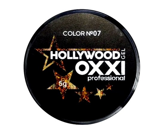 Зображення  Глітерний гель OXXI Hollywood з голографічним ефектом 5 г, № 7 золото, Цвет №: 007
