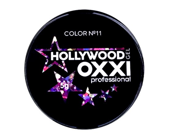 Изображение  Glitter gel OXXI Hollywood with a holographic effect 5 g, № 11 pink rainbow, Color No.: 11