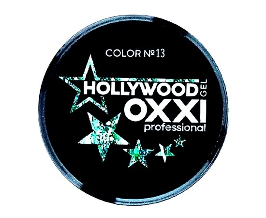 Изображение  Глитерный гель OXXI Hollywood с голографическим эффектом 5 г, № 13 зеленый, Цвет №: 013