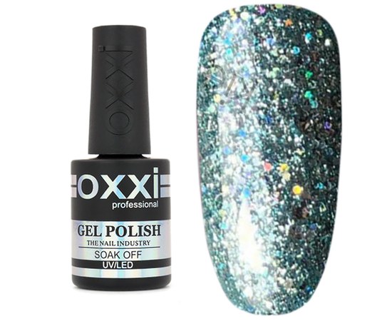 Изображение  Гель-лак глитерный Oxxi Star Gel 10 мл, № 4 мятный, Объем (мл, г): 10, Цвет №: 004