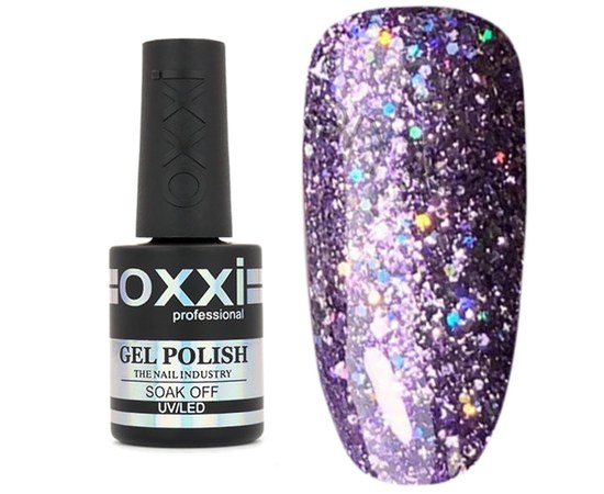 Изображение  Glitter gel polish Oxxi Star Gel 10 ml, № 5 lilac, Volume (ml, g): 10, Color No.: 5