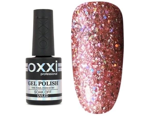Изображение  Glitter Gel Polish Oxxi Star Gel 10 ml, № 11 peach-pink, Volume (ml, g): 10, Color No.: 11