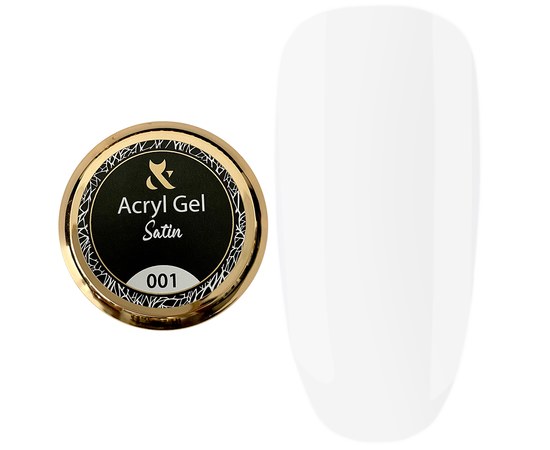 Изображение  Acryl gel for nails FOX Acryl Gel Satin 30 ml № 001, Volume (ml, g): 30, Color No.: 1