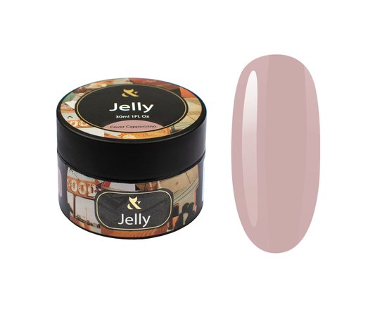 Изображение  Modeling gel for nails FOX Jelly Cover Cappuccino, 50 ml, Volume (ml, g): 50, Color No.: Cappuccino