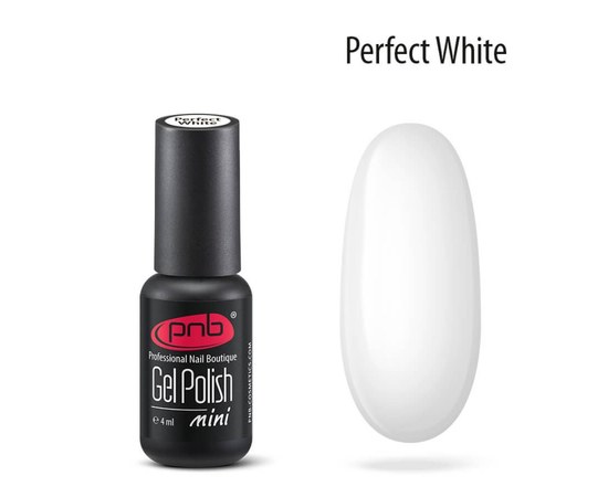 Изображение  Gel polish for nails PNB Gel Polish 4 ml, Perfect White, Volume (ml, g): 4, Color No.: perfect white