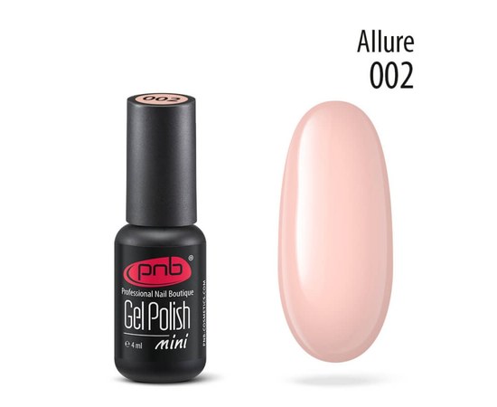 Изображение  Gel polish for nails PNB Gel Polish 4 ml, № 002, Volume (ml, g): 4, Color No.: 2