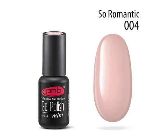 Изображение  Gel polish for nails PNB Gel Polish 4 ml, № 004, Volume (ml, g): 4, Color No.: 4