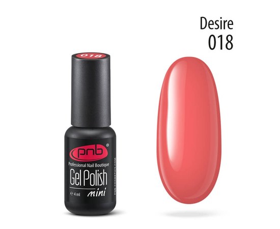 Изображение  Gel polish for nails PNB Gel Polish 4 ml, № 018, Volume (ml, g): 4, Color No.: 18