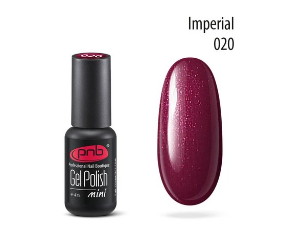Изображение  Gel polish for nails PNB Gel Polish 4 ml, № 020, Volume (ml, g): 4, Color No.: 20