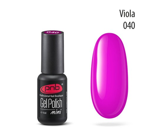 Изображение  Gel polish for nails PNB Gel Polish 4 ml, № 040, Volume (ml, g): 4, Color No.: 40